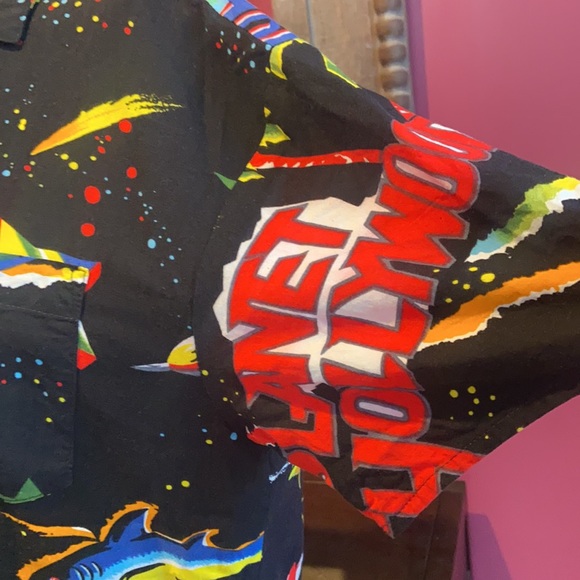 Rare California Krush Vintage 90’s Planet Hollywood Button Down Short Sleeve M - Picture 4 of 7